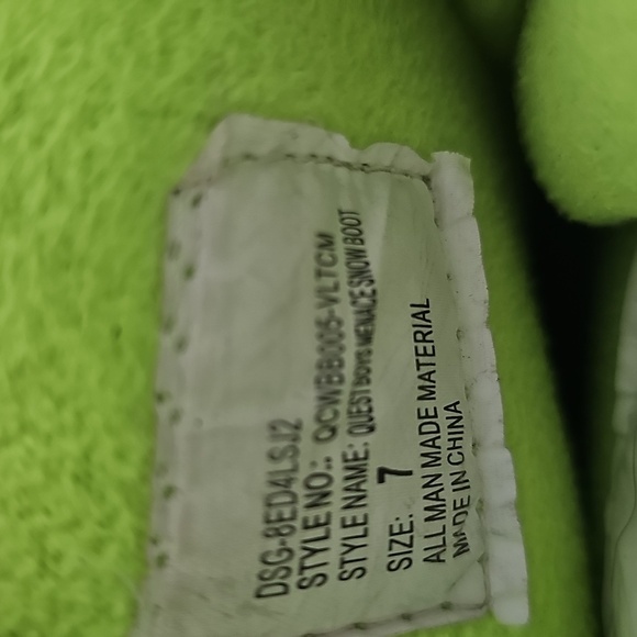 Black and Neon Green Winter Boots - Picture 4 of 4